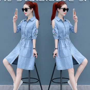 

Embroidery Dress For Women Off Shoulder Dress Korean Ladies Dresses Vestidos De Fiesta De Noche Women's Summer Sundress