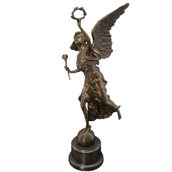

European style bronze Greek mythology goddess with wreath statue sculpture