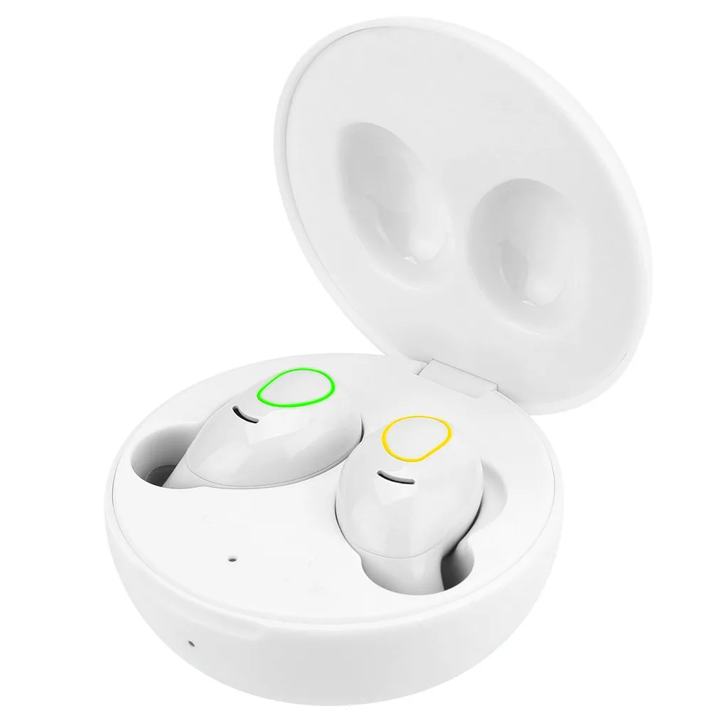 Новинка Bluetooth 5,0 Беспроводная гарнитура наушники с функцией hands-free шумоподавление микрофон Спортивная гарнитура игровая - Цвет: White
