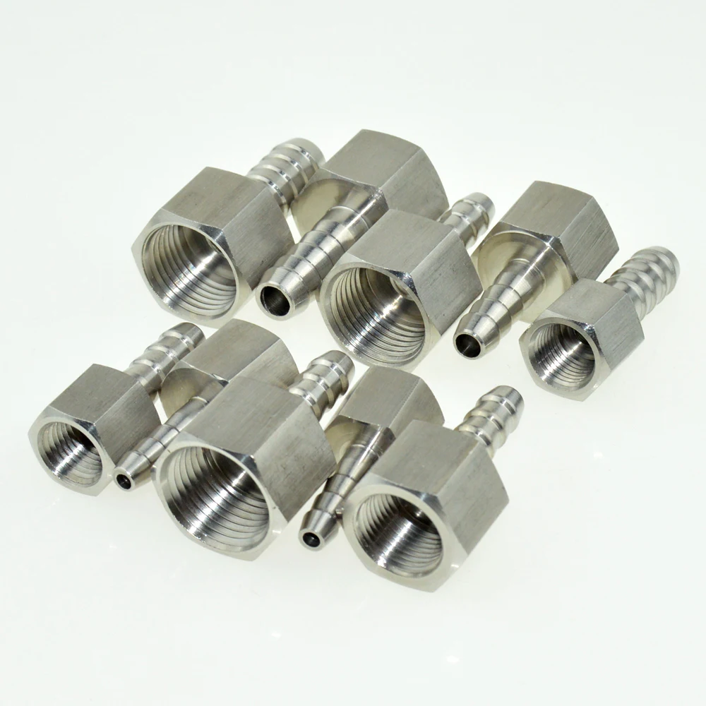 Stainless 6mm 8 10 12mm Hose Barb Tail 3/8" BSP Male Straight Connector Fitting 