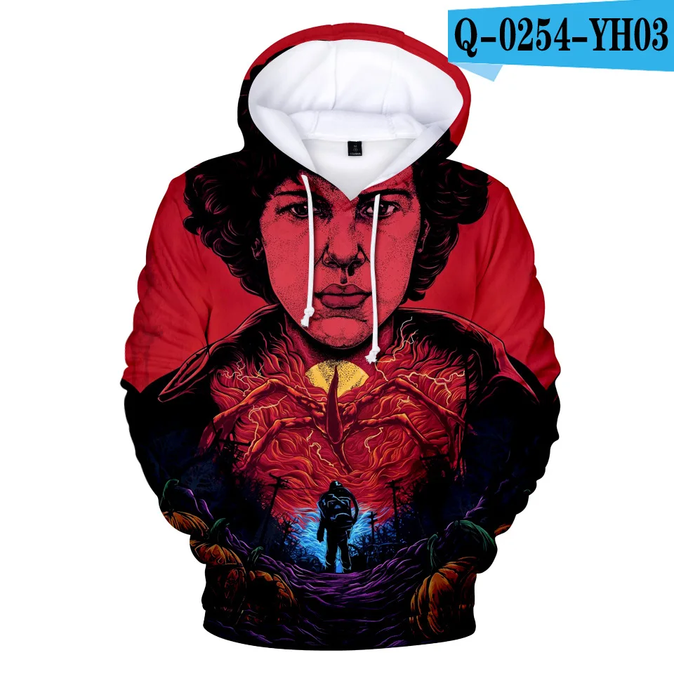 Z&Y 3-20Y Autumn Winter TV Series Strange Sweatshirt Kids 3D Print Hoodie Boys Hoodies Girls Long Sleeve Pullover Hooded Shirts