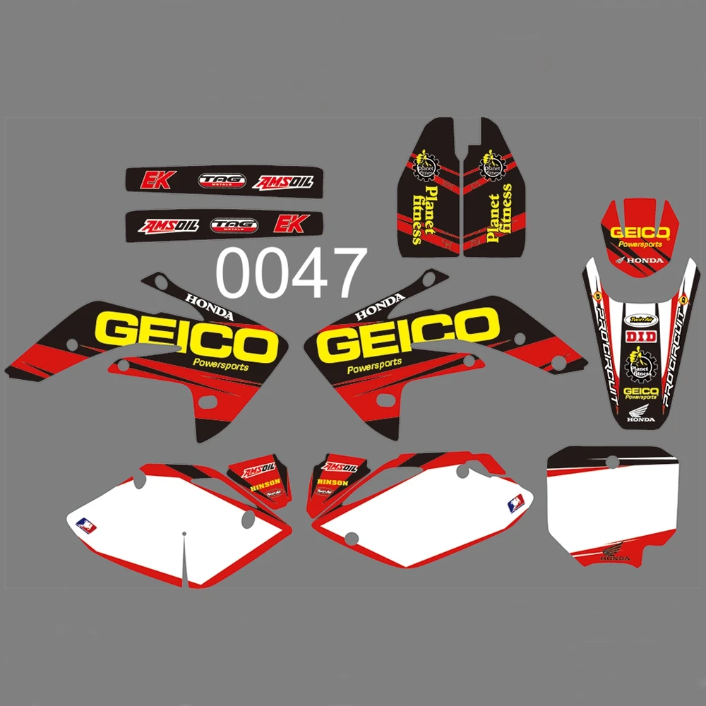 Для HONDA CRF150R 2007- Графика наклейки на заказ Номер Наименование лента 3M Полный мотоцикл Фоновые наклейки аксессуары
