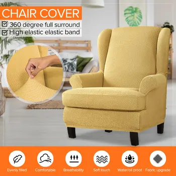 

Corn Grain Texture Thick Polyester Cotton Chair Cover Armchair Cover American Styleelastic Full-inclusive Stool Cover 7 Colors