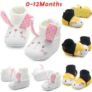 

Newborn Baby Shoes Boy Girl Cute Animal Pattern Toddler First Walkers 2019 Cotton Comfort Soft Anti-slip Warm Infant Crib Shoes