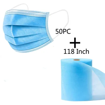 

50PC mascaras Daily Care Disposable Face Mask Anti Dust Personal Mask 3Ply Non-woven Ear Loop + 118” Non-woven Dustproof