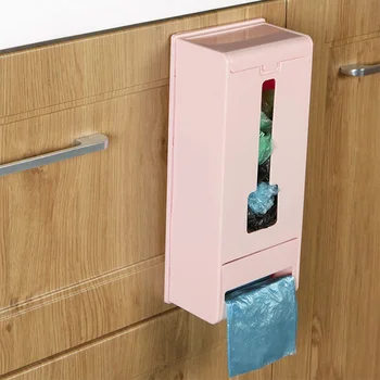 

Household Kitchen Practical Durable PP Solid Color Wall-mounted Garbage Bag Storage Box