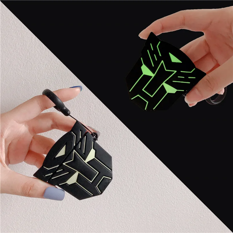 

3D Case for AirPods Cartoon Earphone Cases for Apple Airpods 2 Accessories Protect Cover with Keychain Stereoscopic Robot Design