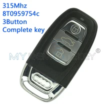 A4 A6 Q5 smart remote car key 8T0959754C 315Mhz 3button for Audi inlcude key isert