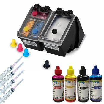 

400ML Refill Ink and 62 Refillable Ink Cartridge Kit, Compatible for HP Envy 5640 OfficeJet 200 5540 5740 5542 7640 Printers