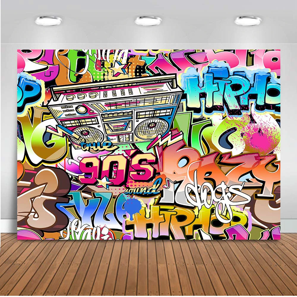 90s Graffiti Hip Hop Backdrop For Photography Birthday Party Photo  Background Portrait Backdrops Computer Printed 409 - Backgrounds -  AliExpress