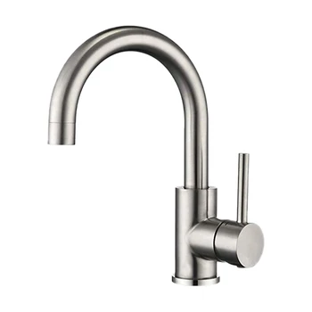 

Bathroom Faucet with Sprayer 360 ° Swivel Faucet Single Lever 1 Hole Deck Mount 304 Stainless Steel Deck Mount Brushed Nickel Ba