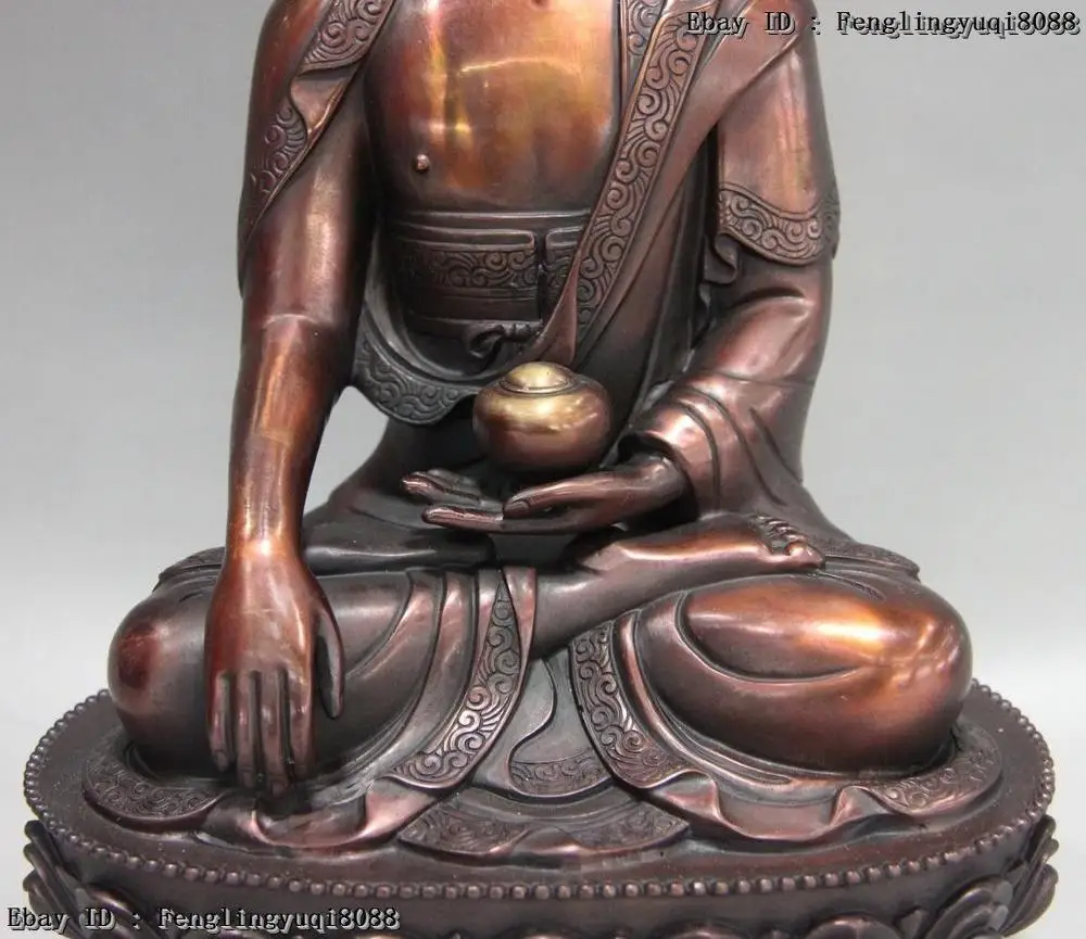 Тибетская медная миска милостыни Шакьямуни статуя Будды|Статуи и скульптуры| |