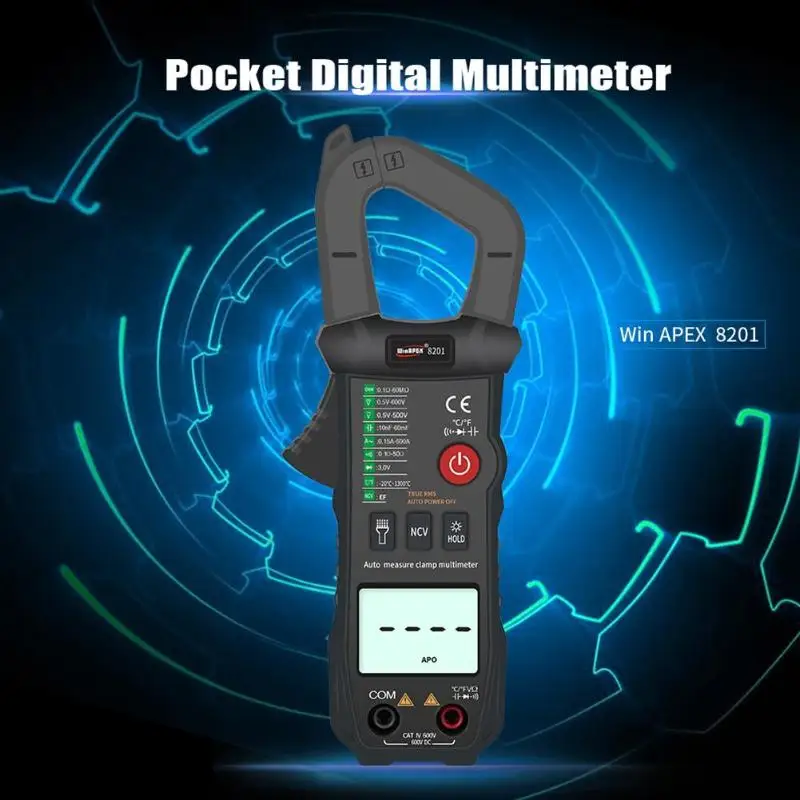 

True RMS Digital Clamp Meter AC/DC Current Voltage Automatic Range Multimeter 3 1.5V AAA Battery Powered Supply Oneself