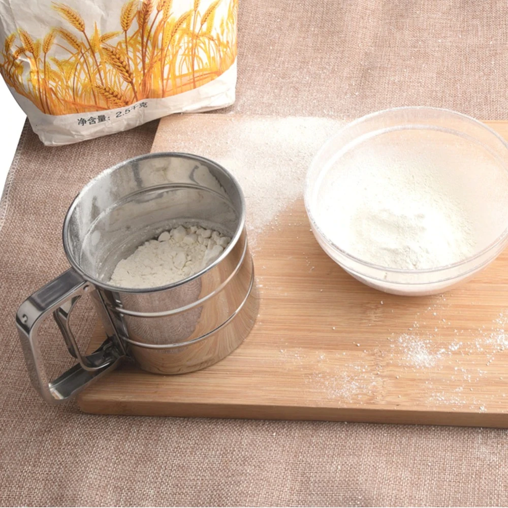 Stainless Steel Flour Sieve Mugs Design Flour Sifter Shaker Baking Pastry Tools Bakeware Strainer for Coffee Icing Sugar Powder