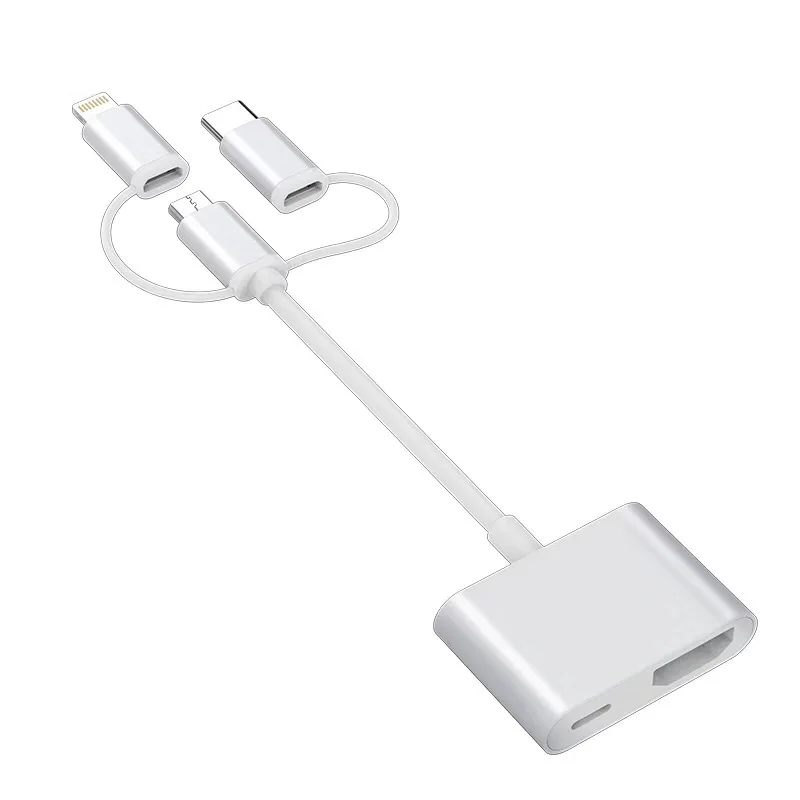 3 в 1 для USB C в HDMI конвертер для освещения в HDMI AV адаптер конвертер кабель адаптер для iPhone iPad Аудио Видео адаптер