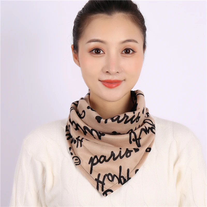 2021 Winter Face Mask Scarf Women Ring Neck Scarves Foulard Cotton Feeling Warm Fashion Print Men Outdoor Sport Unisex Bandana