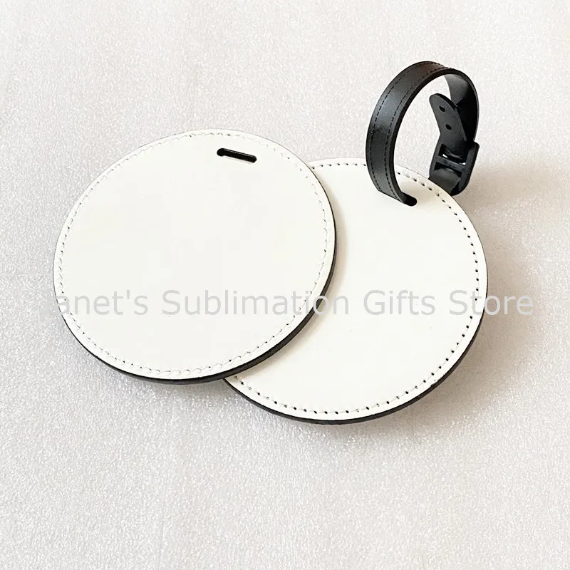 Sublimation Leather Luggage Label Glossy PU 2 Sides Blank For Photos DIY Baggage Tags Heating