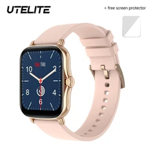 Utelite y20 relógio inteligente p8 plus 1.69 polegada botão de rotação à prova dwaterproof água heartrate fitness tracker smartwatch das mulheres dos homens pk gts 2 p8