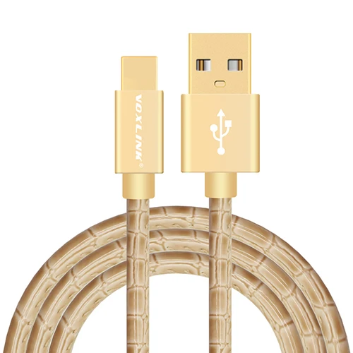 Gold VOXLINK usb кабель для зарядки iPhone 7 Plus из искусственной кожи, usb-кабель для синхронизации данных и зарядки для iPhone 6S Plus 5S iPad Air Mini - Цвет: Gold