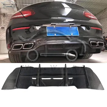 

C63 2-Door Carbon Fiber Diffuser with Splitter for Mercedes-benz C Class W205 Rear C63 AMG Coupe Edition Rear Bumper Lips 14-18