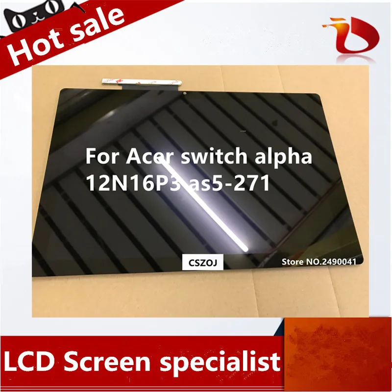 Free shipping 12 &quot LCD screen display with touch for For Acer switch alpha 12N16P3 as5-271 | Компьютеры и офис