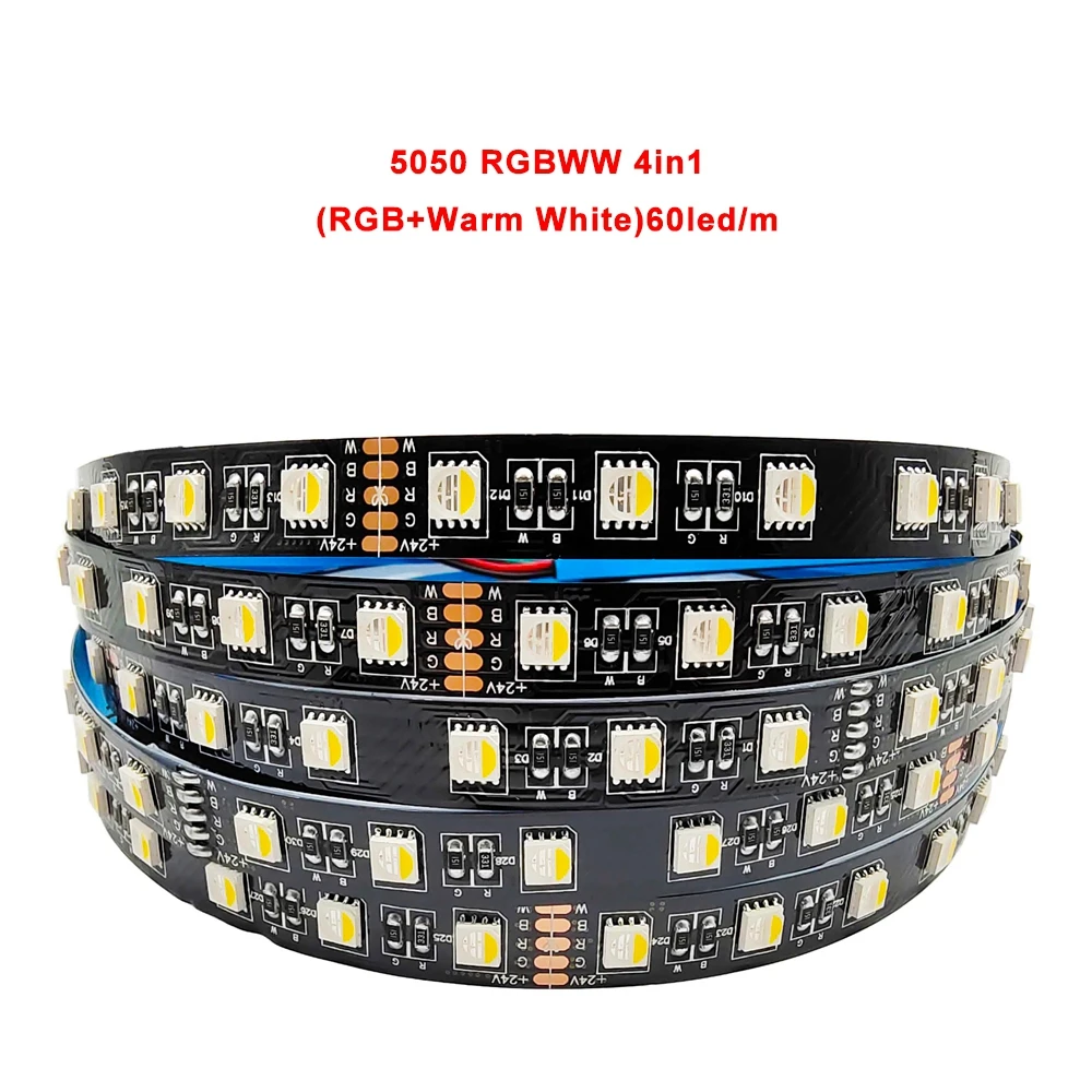 5050 2835 Светодиодная лента 5 CoIors In1 чипа RGB + CCT 12 мм PCB CW WW 4In1 RGBW/RGBWW FIexibIe Iight 12/24V 60/90 СВУ/м|Светодиодные ленты| |