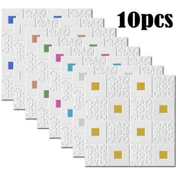 

10pcs Self-Adhesive Roof Ceiling Wallpaper 3D Stereo Waterproof Wall Panel For Living Room Bathroom Background Wall Decoration