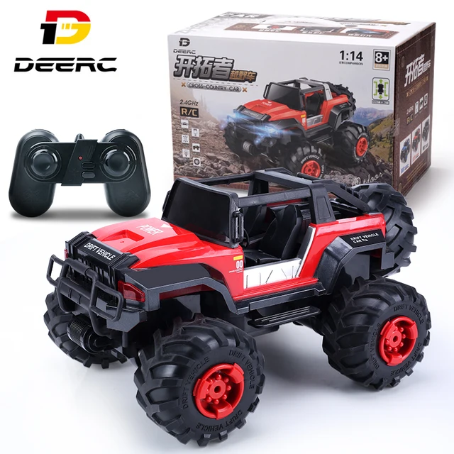 DEERC 1:14 / 1:16 RC Car With Led Lights 2.4G Radio Remote Control Car Off-Road Trucks 60 Mins Play Toys For Boys Children Gifts 1