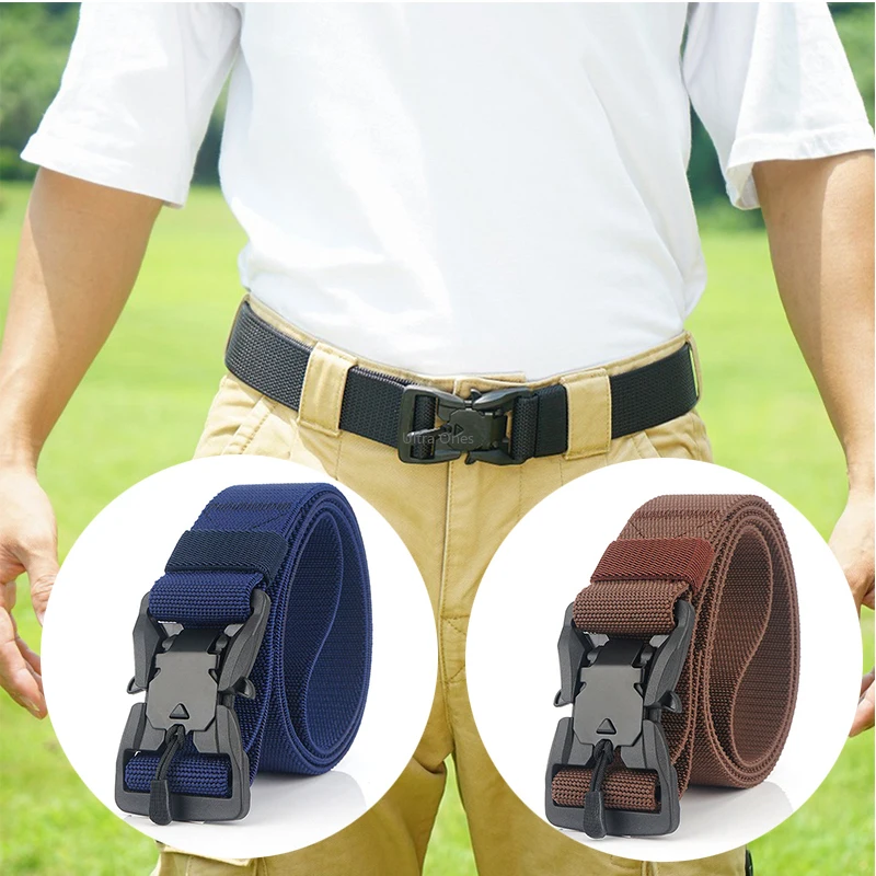 

Tactical Belt US Army Magnetic Buckle Nylon Hunting Gear Waist Belts Adjustable Quick Release Airsoft Training Waist Belts