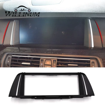 شراءلوحة التحكم المركزية غطاء الكسوة لسيارات BMW F10 F11 كروم لوحة لوحة الملاحة إطار الشاشة استبدال فوق منفذ الهواء