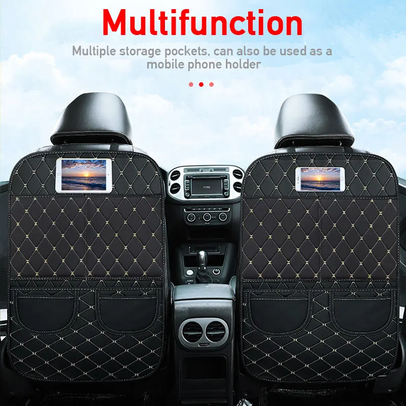 New PU Leather Anti Kick Pad for Car Seat Back Protector Waterproof Anti Dirt Dust-Proof Chair Cover for Children Kids car seat protector