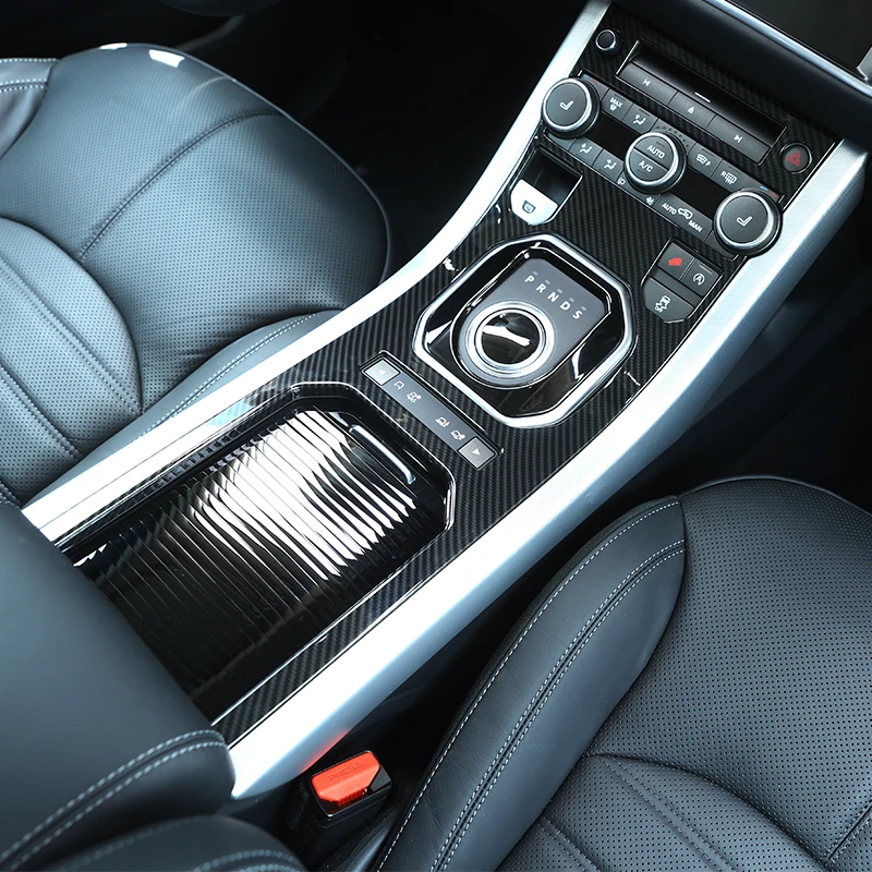 Copertura Pannello Cambio In ABS Per Land Rover Range Rover Evoque L551 2020 | Effetto Fibra Di Carbonio | Colore Nero - 2