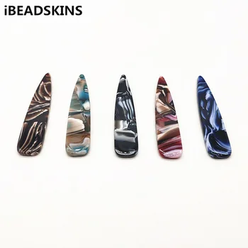 

New arrival! 100pcs 54x12mm acetic acid Marble effect Drop-shape charm for earrings accessories parts jewelry handmade making