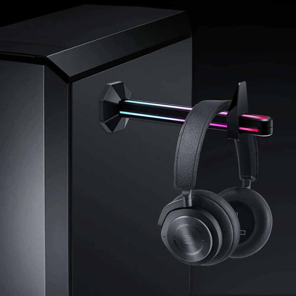 5V 3Pin ARGB Light Graphics Card Vertical Support Magnetic Headset Holder Stand for Gamers Gaming PC Earphone Accessories