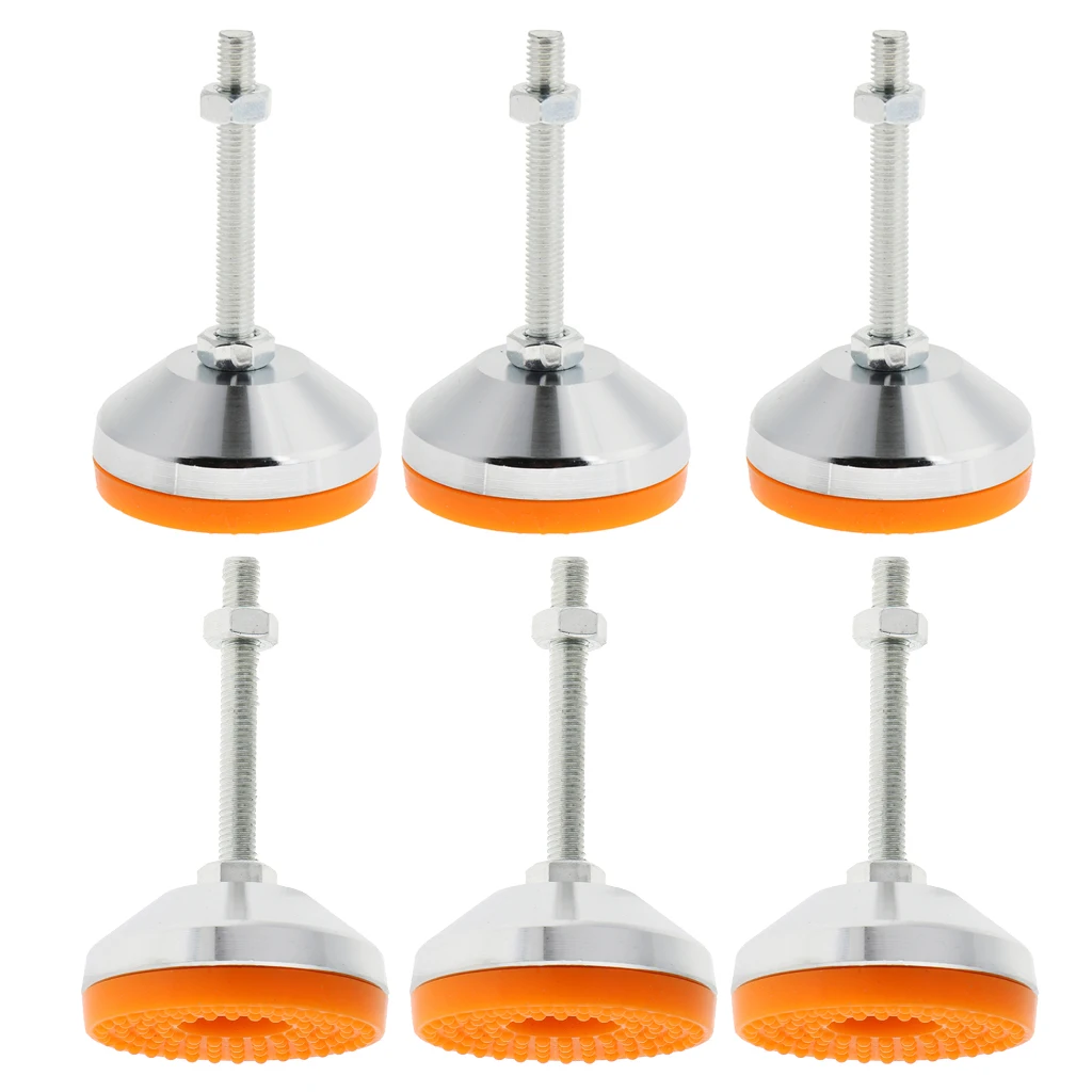 

6pcs Height Adjustable Leveler Foot Cups Non-skid Base M16 Thread 5.5X8.8cm