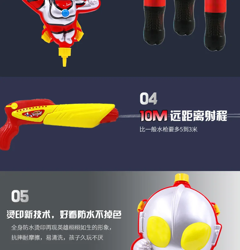 Детский водяной пистолет Ultraman power Iron And steel Dragon водяной Пистолетик с рюкзаком Мультяшные Пляжные Игрушки для мальчиков