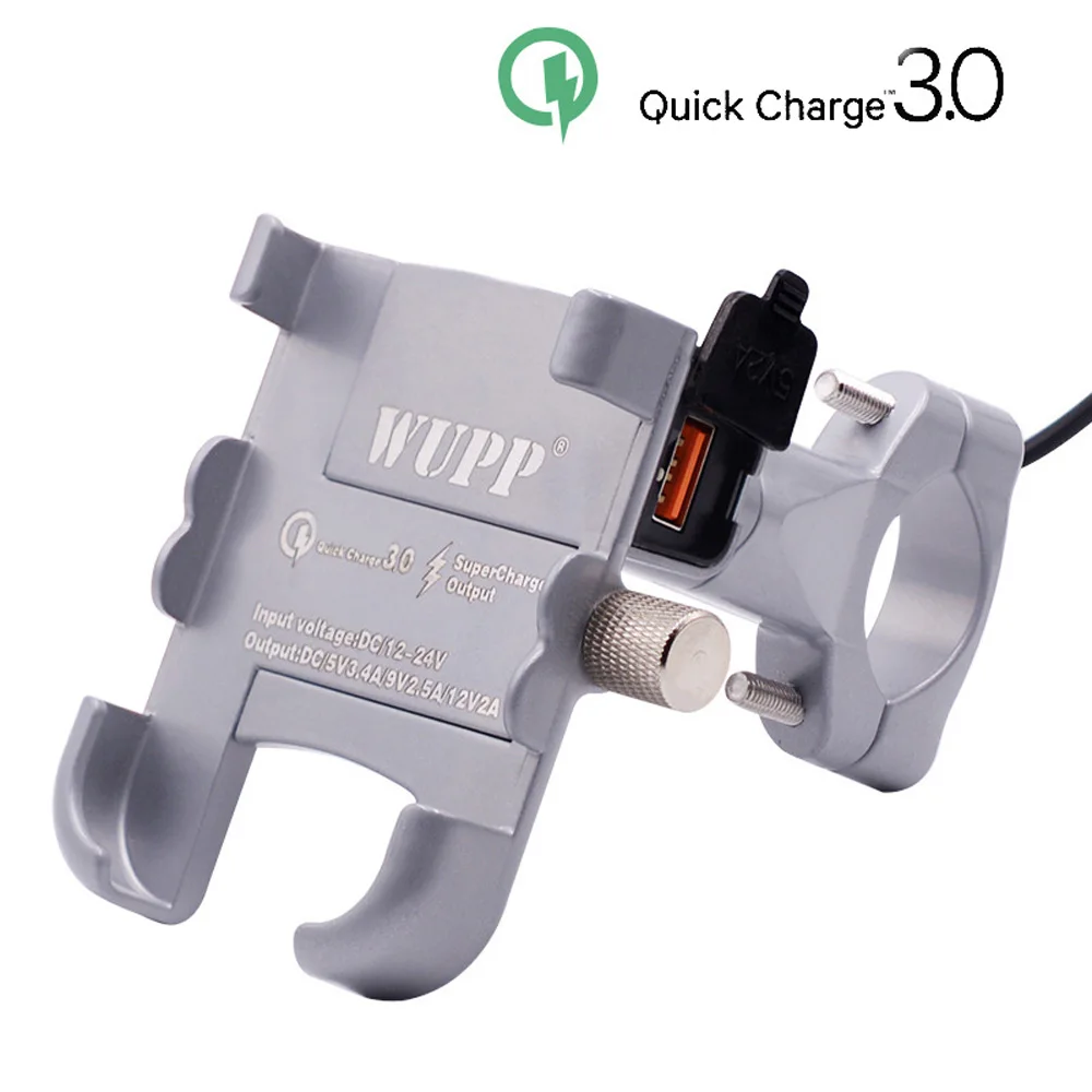 DC12-24V держатель для телефона мотоцикла gps кронштейн QC3.0 Быстрая зарядка вращение на 360 ° для автомобильных аксессуаров