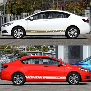 

For Chevrolet Lacetti Cruze Captiva Equinox Trax Impala Camaro Z71 Sonic Spark Sail Aveo SS Malibu 2PCS Car Door Side Stickers