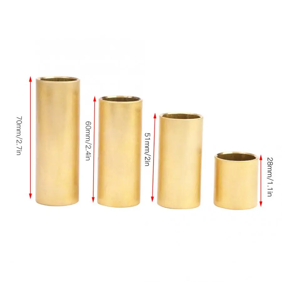 4 шт. гитарная струна горка электрическая гитара палец струна слайдер бар аксессуары латунный Цвет
