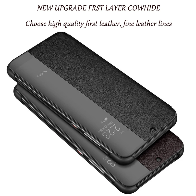Чехол Coque P20Pro P10Plus с умным окошком для пар, простой модный кожаный флип-чехол для huawei P20 mate 10 20 Pro Lite