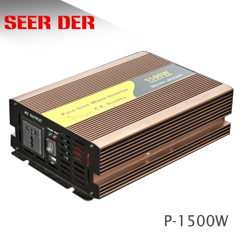 12v 24v 220v Инвертор постоянного тока в переменный Инвертор 1500 Вт Чистая синусоида Инвертор для кондиционера воздуха