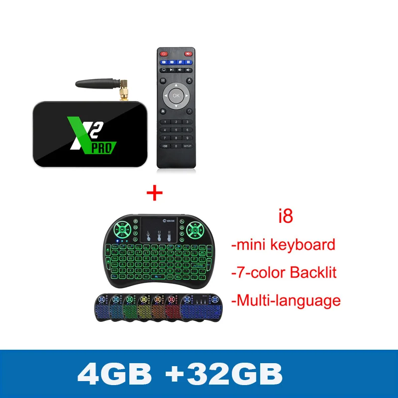 4GB 32GB Add i8 X2 PRO X2 cube Android9.0 Смарт ТВ приставка Amlogic S905X2 2G 16G 4G DDR4 3 2G приставка 2,4G/5G WiFi 1000M 4K HD медиаплеер - Цвет: 4GB 32GB Add i8