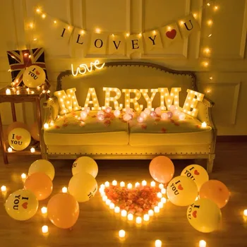 

Creative 24 Letter 3D Marquee LED Night light Romantic Luminaria Proposal Table Wall Lamp LOVE Home Wedding valentines day lamp