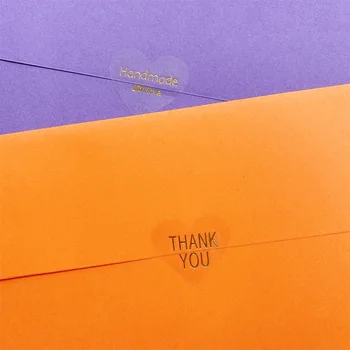 

100pcs/lot thank you Heart Design Transparent Hot Stamping Seal Sticker DIY Note Gift Labels Baking Product
