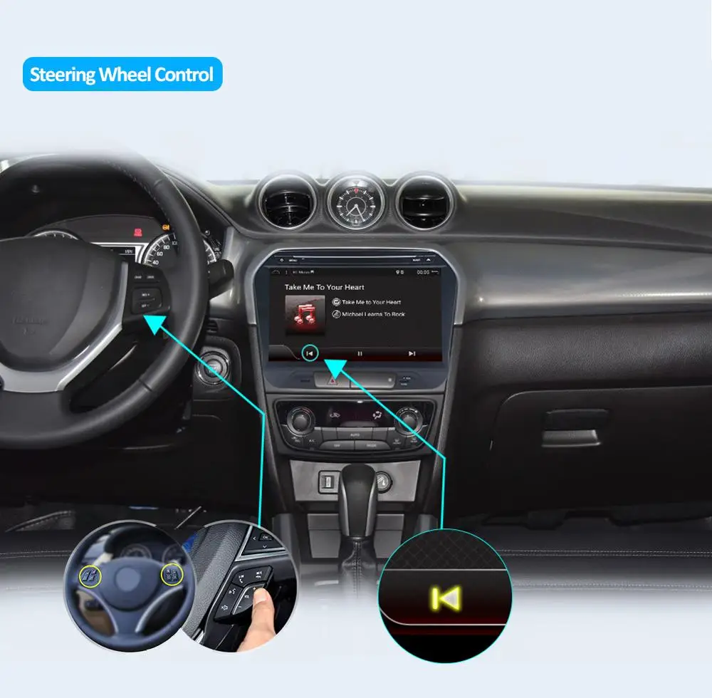 Best Bosion 2G+32G Android 9.0 Car DVD Player For Suzuki Vitara Radio Bluetooth 3/4G WiFi SWC 2 din car radio GPS Navigation System 4