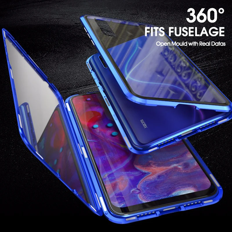 Металлический магнитный стеклянный чехол для Xiaomi 9 SE 8 A3 Lite A2 6X CC9 CC9E 9T Pro Mi Pocophone F1