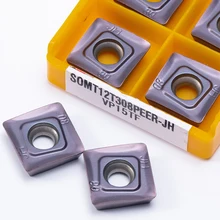 Somt12t308 feer jh vp15tf us735 inserções de carboneto torneamento externo ferramenta torno metal somt 12t308 ferramentas de moagem liga dura