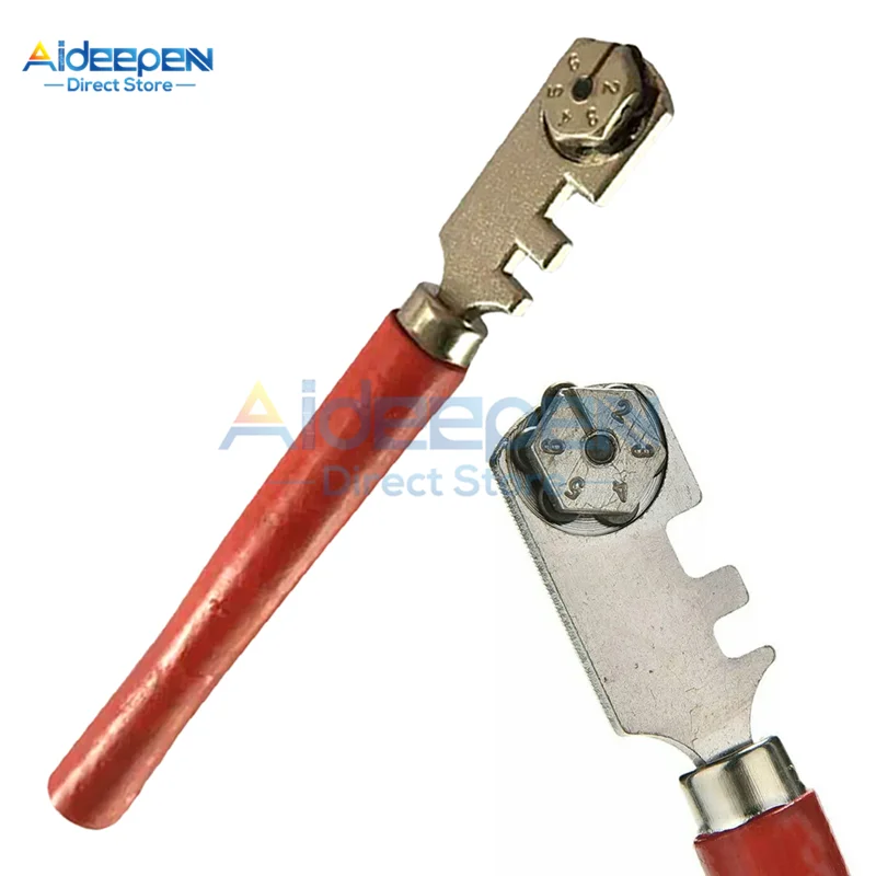 1Pcs Professional Portable 130mm Diamond Tipped 6 Wheels Glass Tile Cutter Window Craft For Hand Tool Glass Cutting Knife