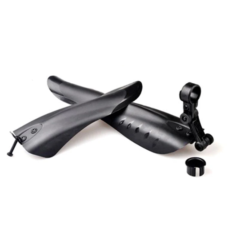 Black Plastic Bicycle Front and Rear Mudguard Set Fenders for Mountain Bike