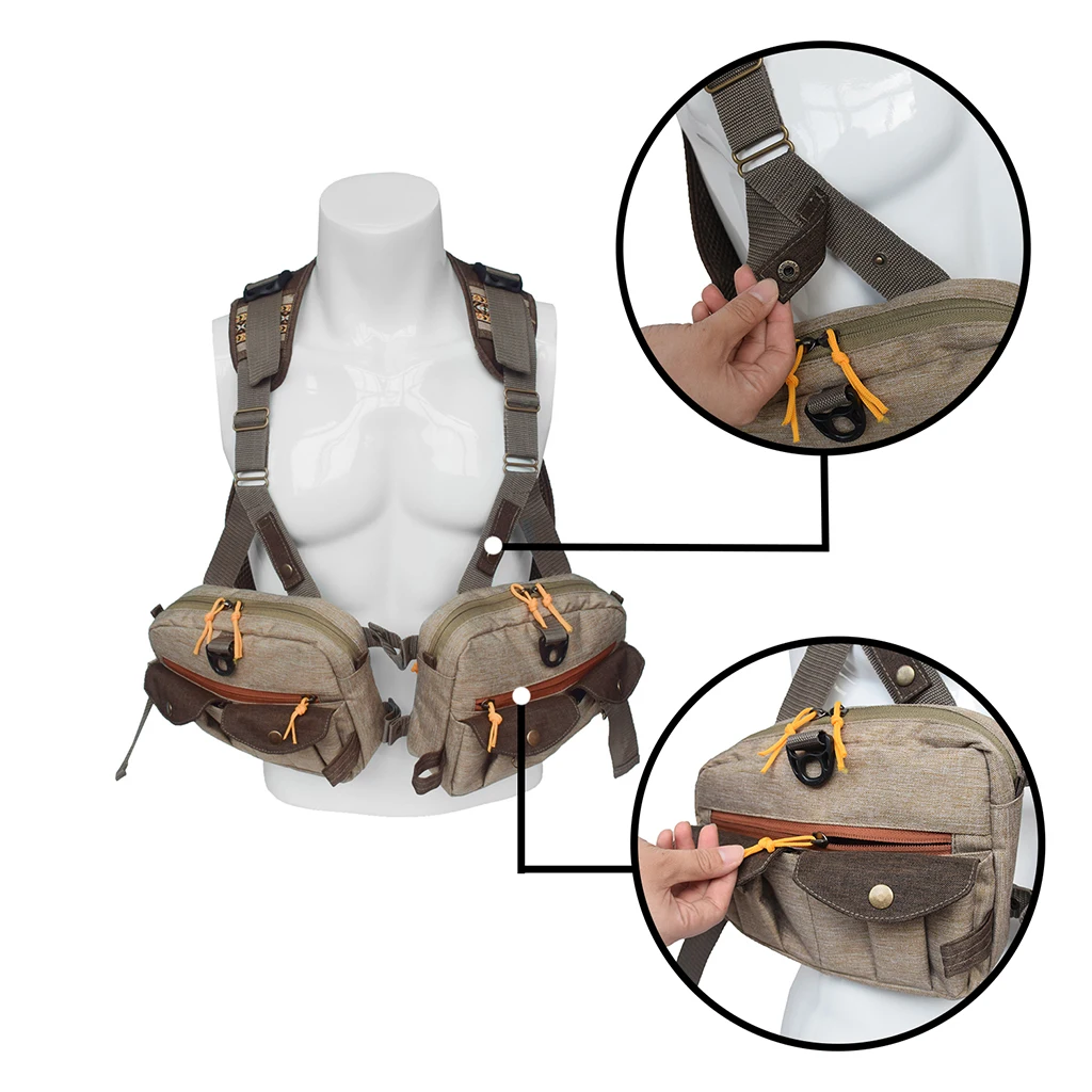 Fishing Vest Adjustable for Men and Women Fly Bass Fishing and Outdoor Activities Waistcoat Jacket Bag Multi-Pockets